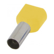 Наконечник втулочный изолированный на 2 провода 2×1.5 мм² желтый (упаковка 100 шт.) e.terminal.stand.te.2.1.5.yellow, E.NEXT мини-фото