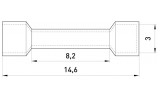 Габаритні розміри ізольованої з'єднувальної гільзи E.NEXT e.splice.stand.bv.5.black зображення