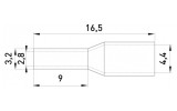 Габаритні розміри ізольованого втулкового наконечника E.NEXT e.terminal.stand.e4009.black зображення
