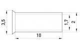 Габаритные размеры неизолированного втулочного наконечника E.NEXT e.terminal.stand.en.1.5.10 изображение
