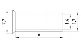 Габаритные размеры неизолированного втулочного наконечника E.NEXT e.terminal.stand.en.1.6 изображение