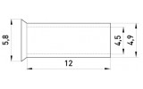 Габаритные размеры неизолированного втулочного наконечника E.NEXT e.terminal.stand.en.10.12 изображение
