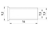 Габаритные размеры неизолированного втулочного наконечника E.NEXT e.terminal.stand.en.25.16 изображение