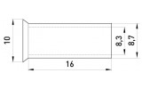Габаритные размеры неизолированного втулочного наконечника E.NEXT e.terminal.stand.en.35.16 изображение