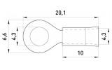 Габаритні розміри ізольованого кільцевого наконечника E.NEXT e.terminal.stand.rv1.1,25.4.grey зображення