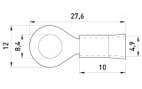 Габаритные размеры изолированного кольцевого наконечника E.NEXT e.terminal.stand.rv2.2.8.black изображение