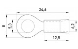 Габаритні розміри ізольованого кільцевого наконечника E.NEXT e.terminal.stand.rv3.3,5.5.grey зображення