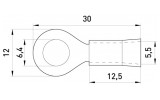 Габаритні розміри ізольованого кільцевого наконечника E.NEXT e.terminal.stand.rv3.3,5.6.grey зображення