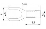 Габаритні розміри ізольованого вилочного наконечника E.NEXT e.terminal.stand.sv.3,5.4.grey зображення