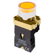 Кнопка с подсветкой без фиксации 1НО желтая e.mb.bw3561, E.NEXT мини-фото