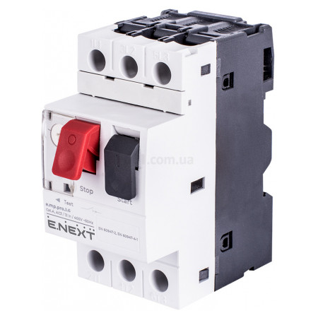 Автоматичний вимикач захисту двигуна e.mp.pro.1.6, 3P In=1,6А Ir=1-1,6А, E.NEXT (p004001) фото