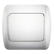 Выключатель одноклавишный кнопочный (звонок) белый серия Classic, Erste мини-фото