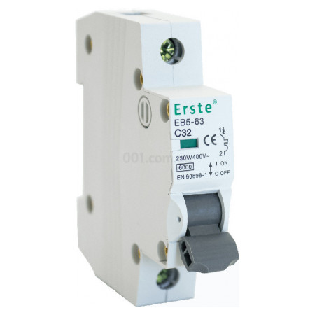Автоматичний вимикач EB5-63 1P 32А тип C 6кА, Erste Electric (EB5-63 1P 32A) фото