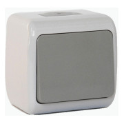 Вимикач одноклавішний кнопковий (дзвінок) для зовнішнього встановлення (IP54) сірий серія Outdoor, Erste міні-фото