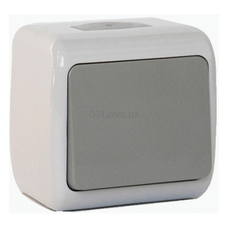 Выключатель одноклавишный кнопочный (звонок) для наружной установки (IP54) серый серия Outdoor, Erste (E8005-00) фото