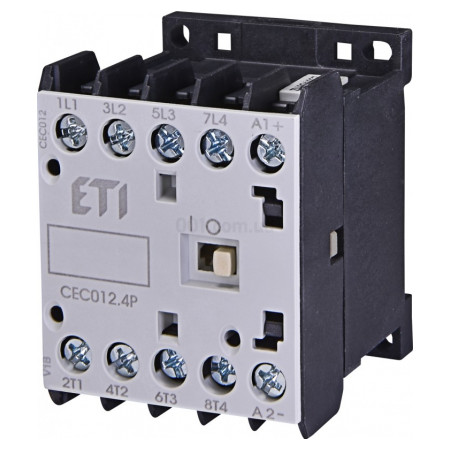 Контактор миниатюрный CEC 12.4P 230V/АС 12A 5,5kW AC3 4p (4НО), ETI (4641202) фото