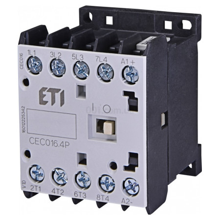 Контактор мініатюрний CEC 16.4P 230V/АС 16A 7,5kW AC3 4p (4НВ), ETI (4641203) фото