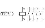 Електрична схема мініатюрних контакторів ETI CEC 07.10 зображення