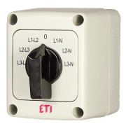 Переключатель кулачковый CS 16 66 PN для измерения фазного/линейного напряжения 16А в корпусе IP65, ETI (Словения) мини-фото