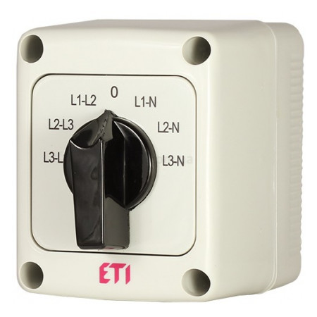 Переключатель кулачковый CS 16 66 PN для измерения фазного/линейного напряжения 16А в корпусе IP65, ETI (Словения) (4773201) фото