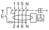 Електрична схема чотириполюсного диференційного вимикача ЕТІ EFI зображення