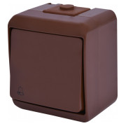 Выключатель кнопочный "звонок" (IP44) коричневый VHE-4-KR серия Hermetics, ETI (Словения) мини-фото