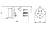 Габаритные размеры вилки кабельной переносной ETI EV-1632 изображение