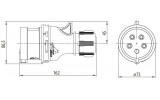 Габаритные размеры вилки кабельной переносной ETI EV-3253 изображение