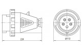 Габаритные размеры вилки кабельной переносной ETI EVH-6343 изображение