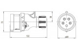 Габаритні розміри вилки кабельної переносної ETI EVO-1653 зображення