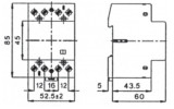 Габаритные размеры модульных контакторов ETI R40, R63 изображение