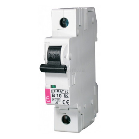 Автоматичний вимикач ETIMAT 10 DC (6кА) 1P 10 А хар-ка B, ETI (2127714) фото