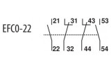 Блок дополнительных контактов EFC0-22 2НО+2НЗ, ETI изображение 2 (схема)