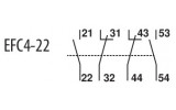 Блок додаткових контактів EFC4-22 2НВ+2НЗ, ETI зображення 2 (схема)