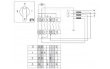 Перемикач кулачковий CS 16 98 U для вимірювання фазного струму (через ТС) 16А, ETI (Словенія) зображення 3 (схема)