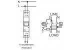 Схема підключення диференційного автоматичного вимикача ЕТІ KZS-1M SUP зображення