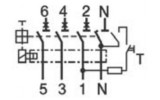 Электрическая схема дифференциального автоматического выключателя ETI KZS-4M изображение