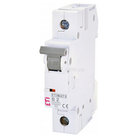 Автоматичний вимикач ETIMAT 6 (6кА) 1P 2 А хар-ка B, ETI (2111510) фото