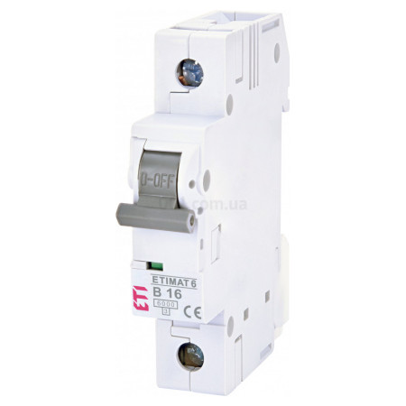 Автоматичний вимикач ETIMAT 6 (6кА) 1P 16 А хар-ка B, ETI (2111516) фото