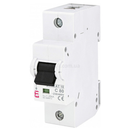 Автоматичний вимикач ETIMAT 10 (20кА) 1P 80 А хар-ка C, ETI (2131731) фото