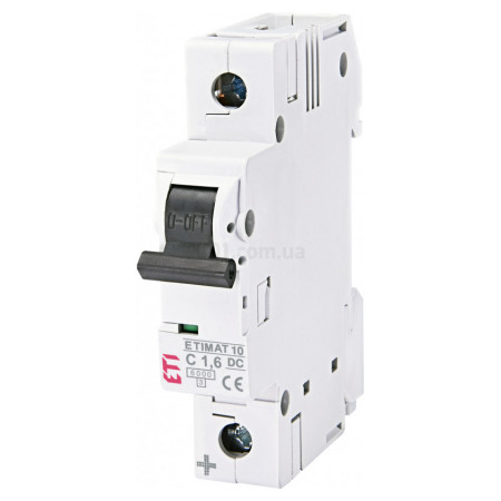 Автоматичний вимикач ETIMAT 10 DC (6кА) 1P 1,6 А хар-ка C, ETI (2137707) фото
