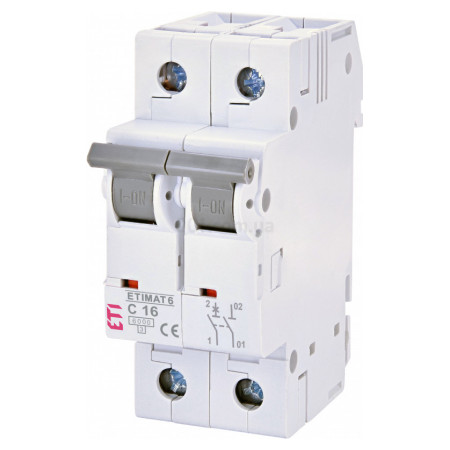 Автоматичний вимикач ETIMAT 6 (6кА) 1P+N 16 А хар-ка C, ETI (2142516) фото