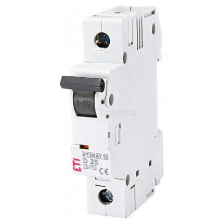 Автоматичний вимикач ETIMAT 10 (10кА) 1P 25 А хар-ка D, ETI (2151718) фото