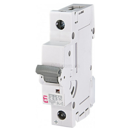 Автоматический выключатель ETIMAT P10 DC (10кА) 1P 0,5 А хар-ка C, ETI (260501107) фото