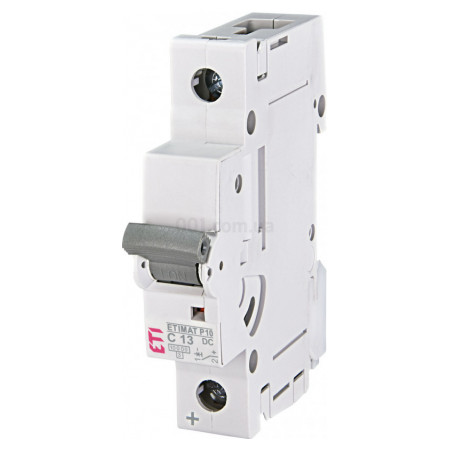 Автоматичний вимикач ETIMAT P10 DC (10кА) 1P 13 А хар-ка C, ETI (261301102) фото
