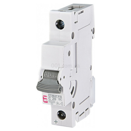 Автоматичний вимикач ETIMAT P10 DC (10кА) 1P 20 А хар-ка C, ETI (262001104) фото