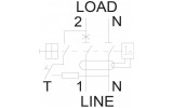 Диференційний автоматичний вимикач KZS-1M C 6/0,03 тип A (6kA, нижнє підключення), ETI зображення 3 (схема)