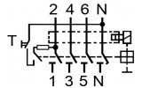 Дифференциальное реле (УЗО) EFI-P4 4p 16А/0,03А тип AC (10kA), ETI изображение 3 (схема)