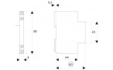 Блок-контакт PSM 80/125 (1НВ+1НЗ) до автоматичних вимикачів ETIMAT 10 (80-125 А), ETI зображення 2 (габаритні розміри)