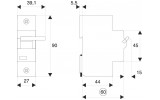 Независимый расцепитель DA ETIMAT 10 (230 В AC) к автоматическим выключателям ETIMAT, ETI изображение 2 (габаритные размеры)